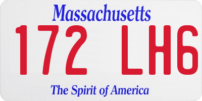 MA license plate 172LH6