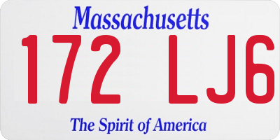 MA license plate 172LJ6