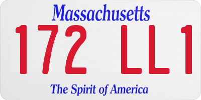 MA license plate 172LL1
