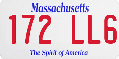 MA license plate 172LL6