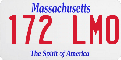 MA license plate 172LM0