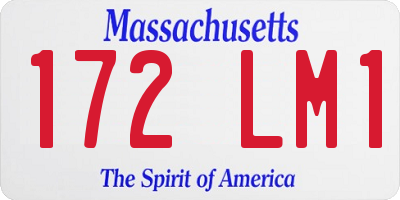 MA license plate 172LM1