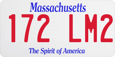 MA license plate 172LM2