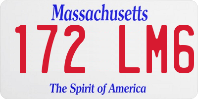 MA license plate 172LM6