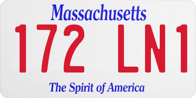 MA license plate 172LN1