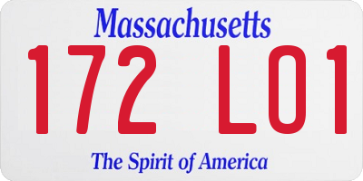 MA license plate 172LO1