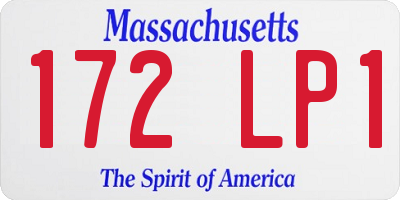 MA license plate 172LP1