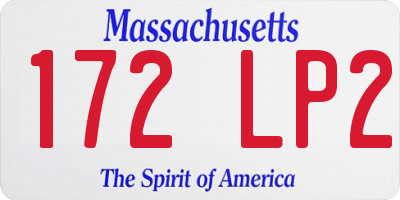 MA license plate 172LP2