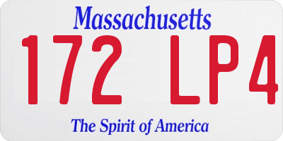 MA license plate 172LP4