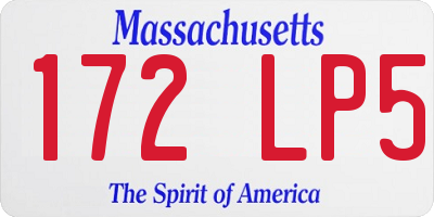 MA license plate 172LP5