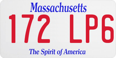 MA license plate 172LP6