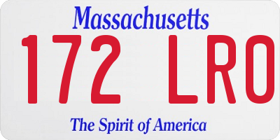 MA license plate 172LR0
