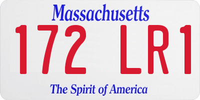 MA license plate 172LR1