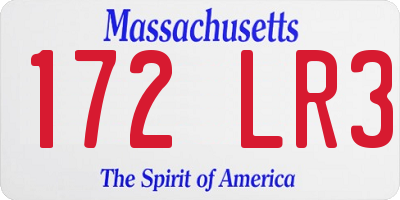 MA license plate 172LR3