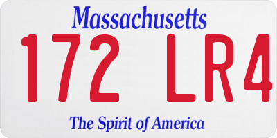 MA license plate 172LR4
