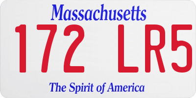 MA license plate 172LR5