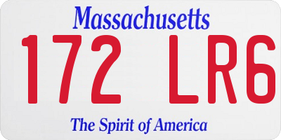 MA license plate 172LR6
