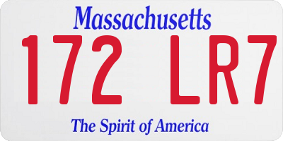 MA license plate 172LR7