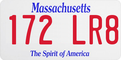 MA license plate 172LR8