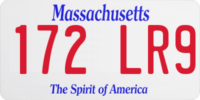 MA license plate 172LR9