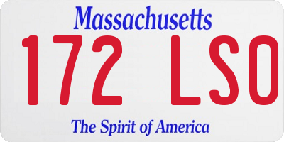 MA license plate 172LS0