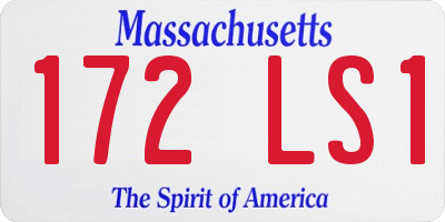 MA license plate 172LS1