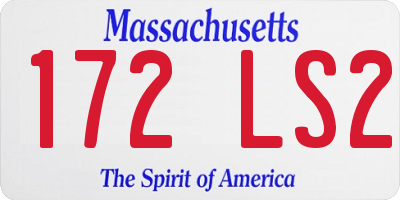 MA license plate 172LS2
