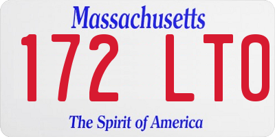 MA license plate 172LT0