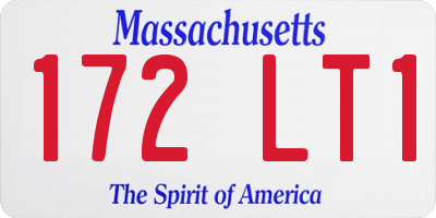 MA license plate 172LT1