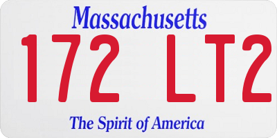 MA license plate 172LT2