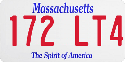 MA license plate 172LT4