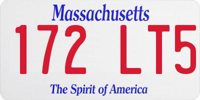 MA license plate 172LT5