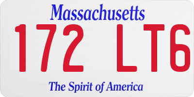 MA license plate 172LT6