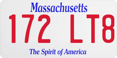 MA license plate 172LT8