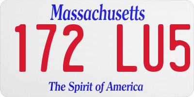 MA license plate 172LU5