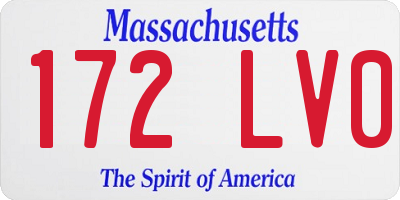 MA license plate 172LV0