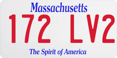 MA license plate 172LV2