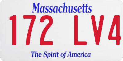 MA license plate 172LV4