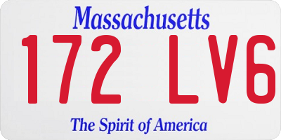 MA license plate 172LV6