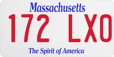 MA license plate 172LX0