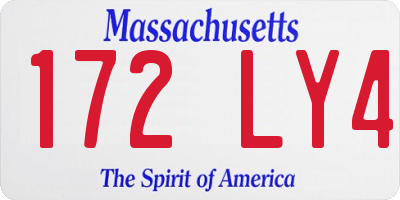 MA license plate 172LY4