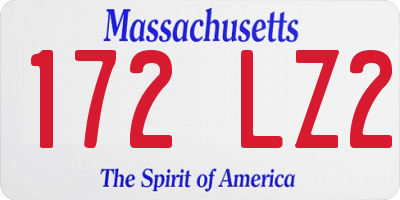 MA license plate 172LZ2