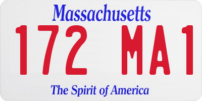MA license plate 172MA1