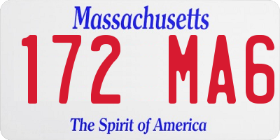 MA license plate 172MA6