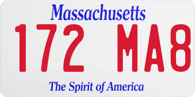 MA license plate 172MA8