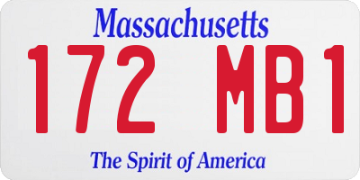 MA license plate 172MB1