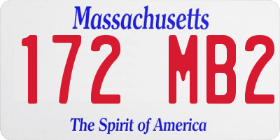 MA license plate 172MB2