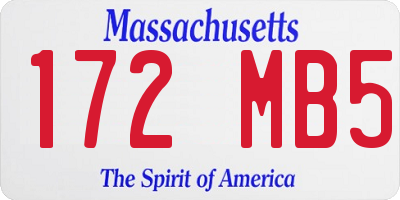 MA license plate 172MB5