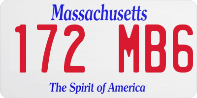 MA license plate 172MB6