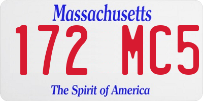 MA license plate 172MC5